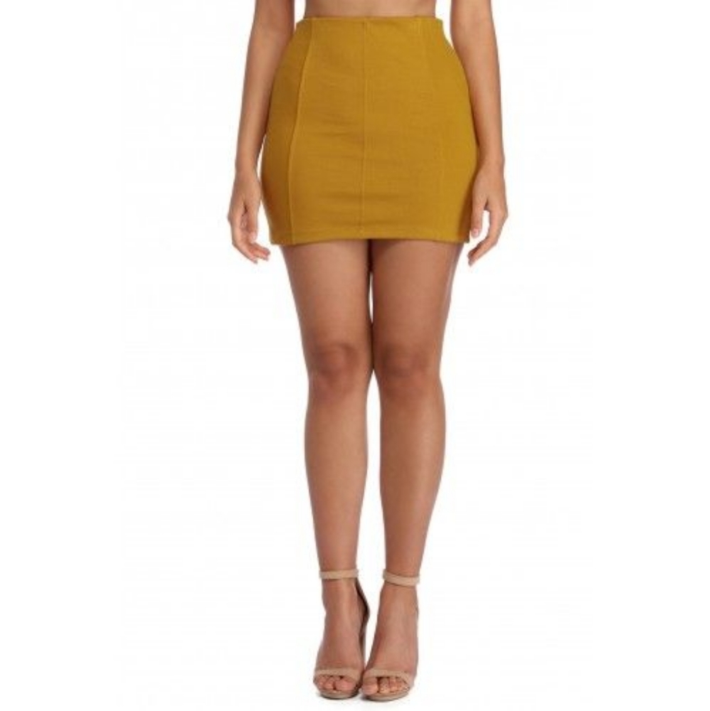 ✨ SALE ✨ Faux-suede Mustard Yellow/Tan Mini Skirt - like Free People